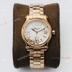 YF Chopard Rainbow Floating Diamonds Copy Watch Rose Gold 30mm Lady